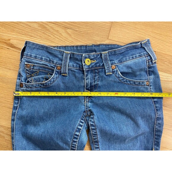 True Religion Women's Jeans Size 29 Flare Leg Raw Hem Y2K World Tour Low Rise - Picture 10 of 13
